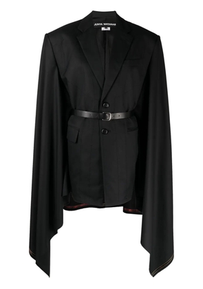 Junya Watanabe Belted wool cape blazer - Black