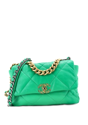 CHANEL Pre-Owned 19 Flap Bag Quilted Leather Large crossbody bag - Green