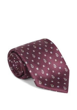 Brioni paisley-motif tie - Red