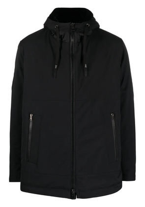 Herno logo-plaque hooded jacket - Black