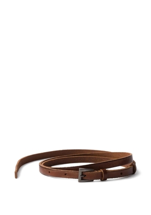 Prada leather buckle belt - Brown