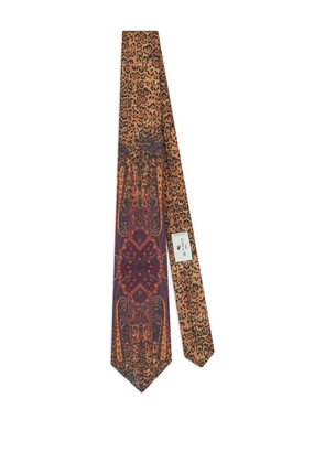 ETRO paisley animal-motif tie - Brown