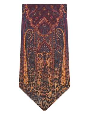 ETRO paisley animal-motif tie - Brown