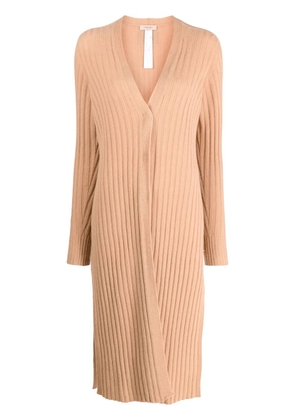 TWINSET longline ribbed cardigan - Neutrals