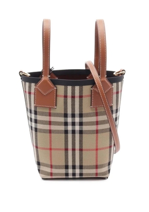 Burberry Pre-Owned 2020 Mini House Check Canvas London Tote satchel - Brown