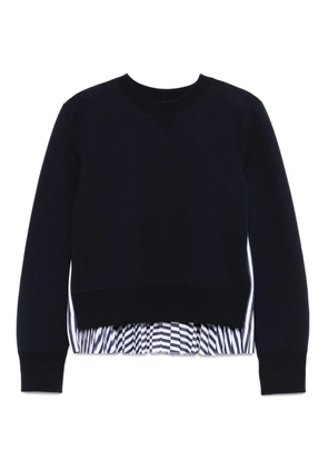 sacai pleated back-panel sweatshirt - Blue