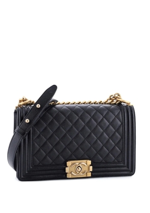 CHANEL Pre-Owned Boy Flap Bag Quilted Caviar Old Medium crossbody bag - Black