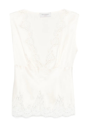 ERMANNO FIRENZE lace-trimmed sleeveless top - White