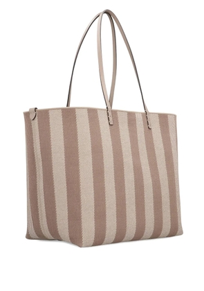 FENDI large Roll striped tote bag - Grey