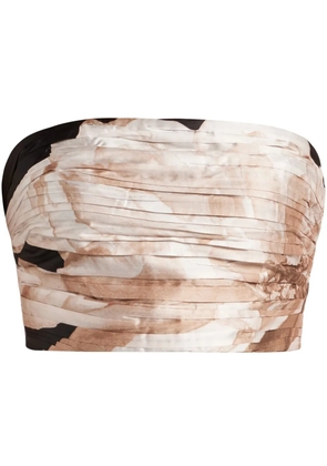 Hemant And Nandita ruched bustier - Neutrals