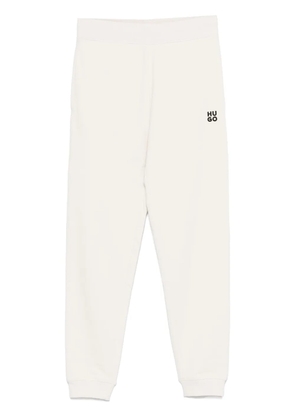 HUGO stacked-logo cotton track pants - Neutrals