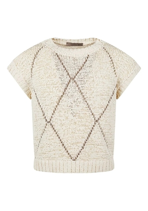 D.Exterior knitted t-shirt - Neutrals