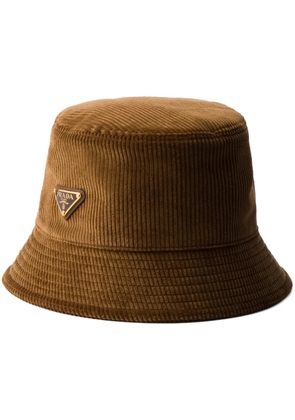 Prada corduroy bucket hat - Brown