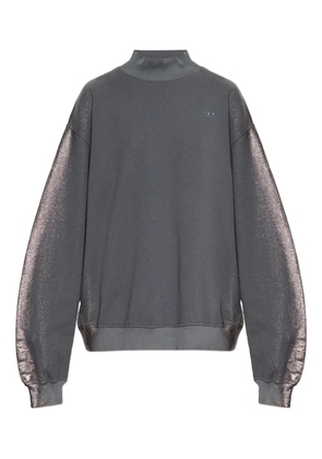 Diesel high-neck shimmering-sleeves sweater - Grey