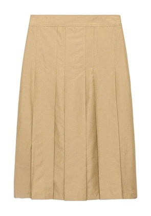 Prada box-pleat kick-pleat midi skirt - Neutrals
