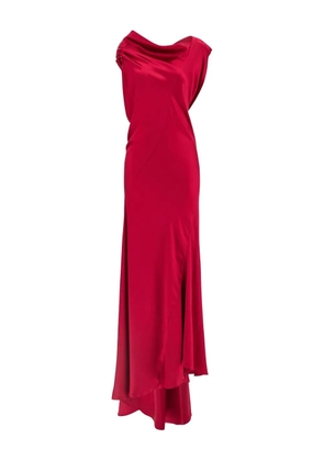 Alberta Ferretti cowl-neck satin long dress - Pink