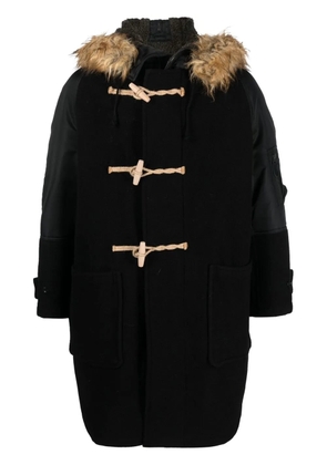 Junya Watanabe MAN contrast-sleeve duffle coat - Black