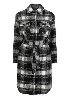 Woolrich checked wool-blend shirt coat - Black