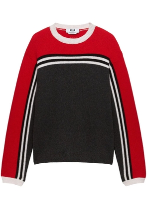 MSGM colour block striped jumper - Grey