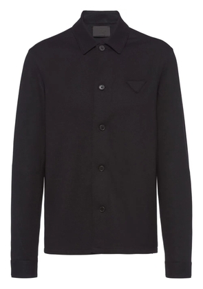 Prada triangle-logo wool-blend shirt - Black