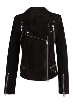 Sword zipped biker jacket - Brown