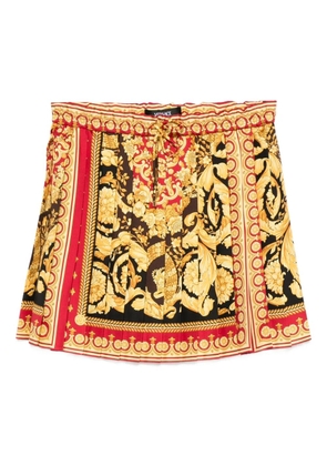 Versace Barocco-print pleated mini skirt - Black
