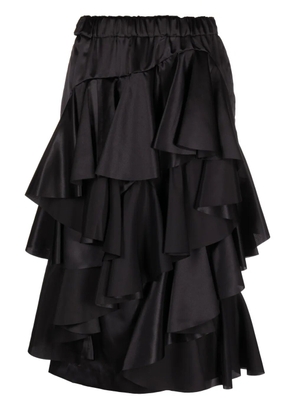 Comme Des Garçons ruffled tiered midi skirt - Black