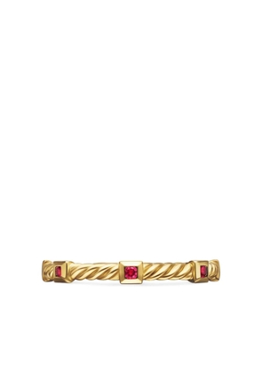 David Yurman 18kt yellow gold Cable Collectibles ruby ring (2mm)
