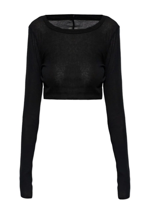 Rick Owens long-sleeve crop top - Black