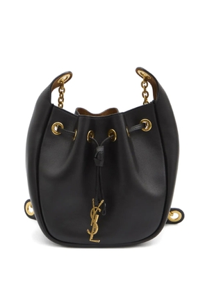 Saint Laurent Cassandre drawstring leather shoulder bag - Black