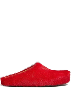 Marni Fussbet Sabot calf-hair slippers - Red