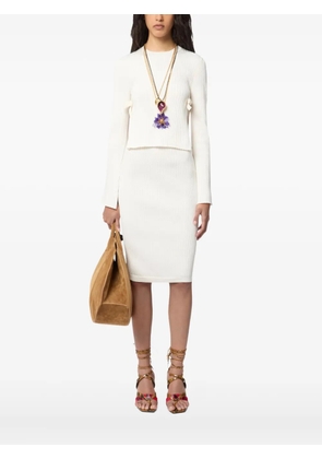 Nina Ricci ribbed knit midi pencil skirt - White