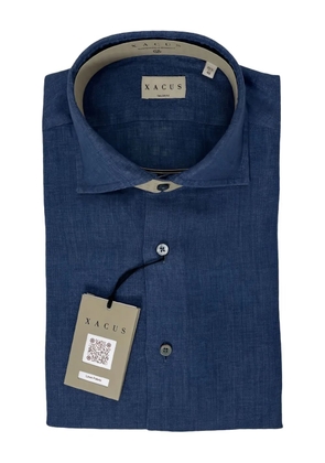 Xacus point-collar buttoned shirt - Blue