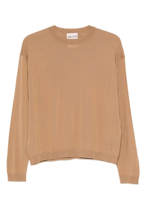 Semicouture embroidered-logo top - Neutrals