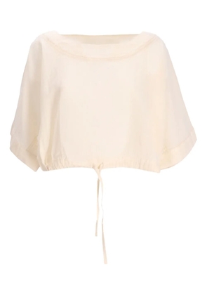 Devotion Kaliopi drawstring boat-neck top - White