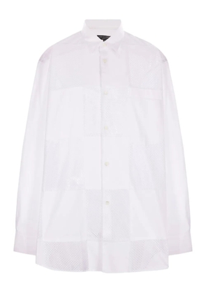 Comme des Garçons Homme Plus mesh-panelling shirt - White