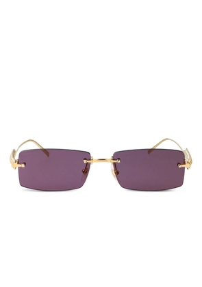 Cartier Eyewear studded rectangle-frame sunglasses - Gold