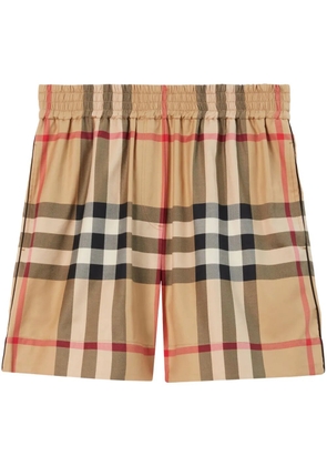 Burberry Vintage Check-pattern cotton shorts - Neutrals