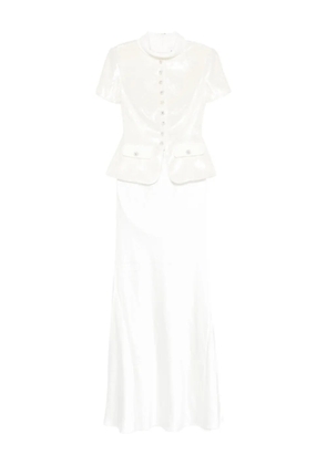 Self-Portrait button-embellishment maxi skirt set (set of two) - White