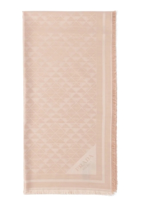 Prada logo-jacquard silk scarf - Pink
