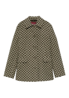 Gucci single-breasted collared tweed jacket - Green