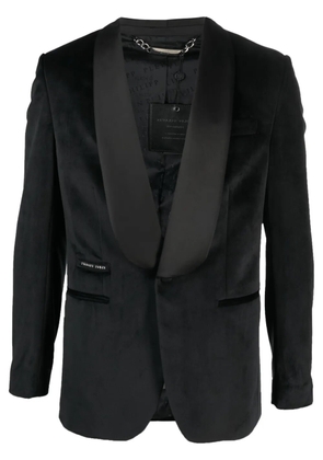 Philipp Plein single-breasted velvet blazer - Black