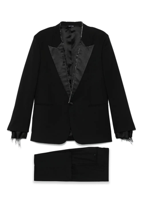 ERALDO frayed-detail suit - Black