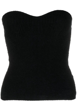 WARDROBE.NYC ribbed-knit bandeau top - Black