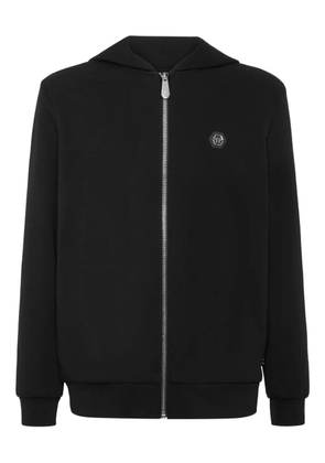 Philipp Plein skull-embellished zip-up hoodie - Black