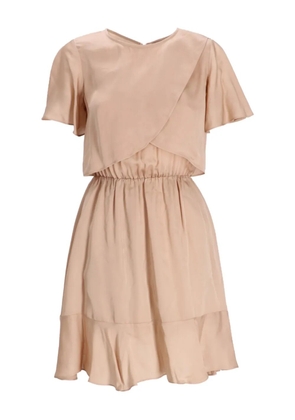 Armani Exchange ruffled-overlay dress - Neutrals