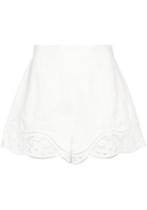 ZIMMERMANN August broderie high-waisted shorts - White