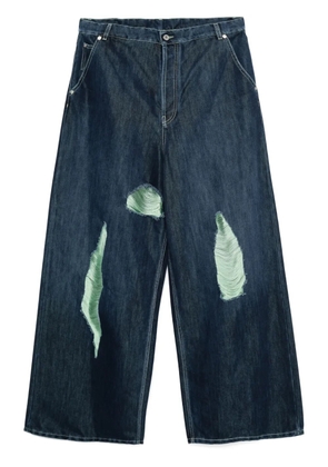 Off-White Shiny Shredded Wide jeans - Blue