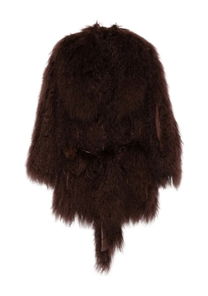 Numerootto belted fur jacket - Brown