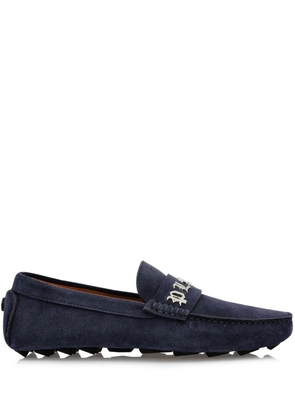 Philipp Plein Gothic Plein suede moccasins - Blue